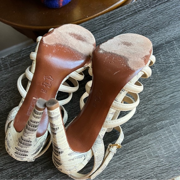 Tory Burch Charlene Strappy Leather Ankle Heels US7! Excellent Condition! - Picture 5 of 9